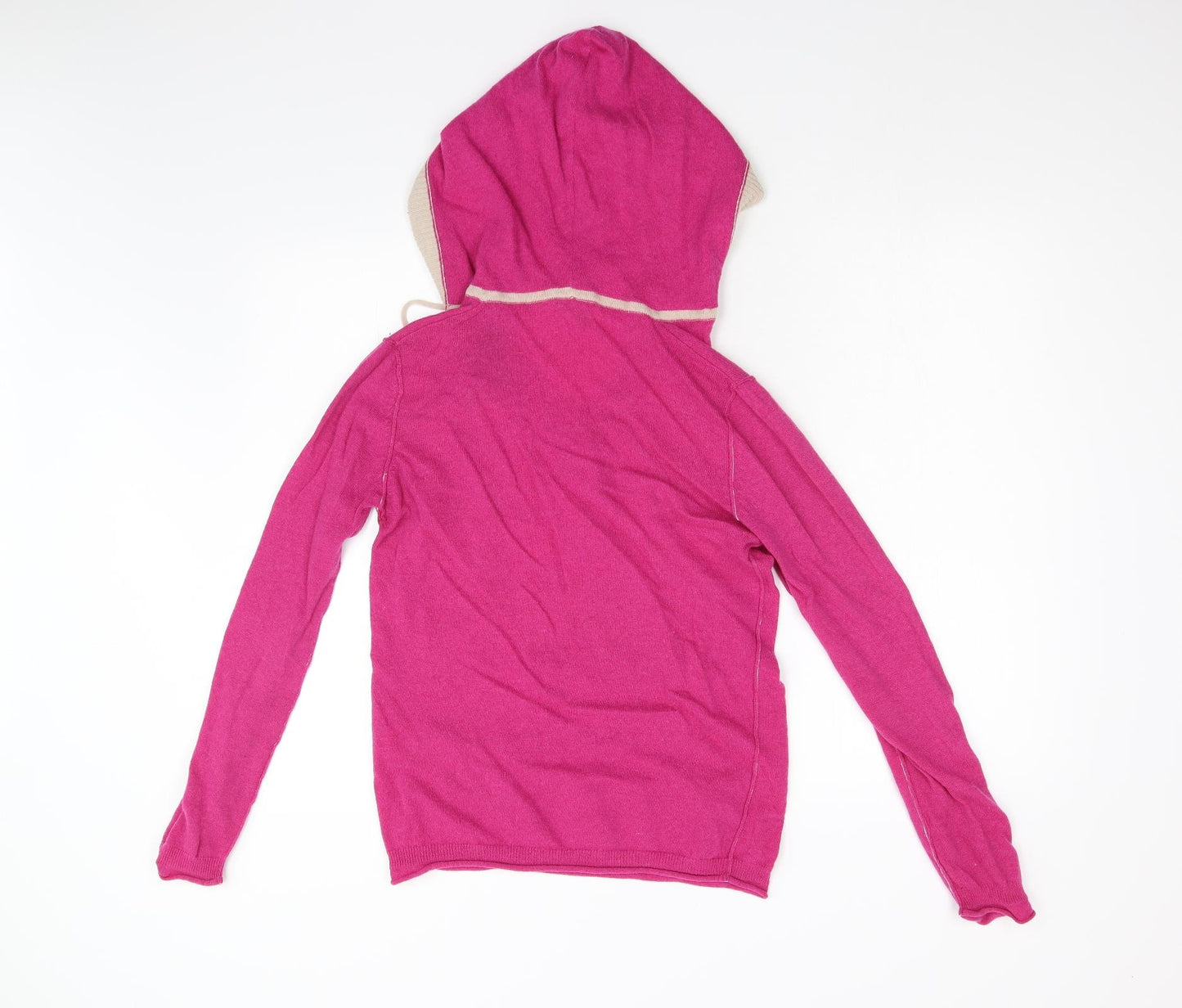 NEXT Womens Pink  Knit Pullover Hoodie Size 12  - 100% Lambswool