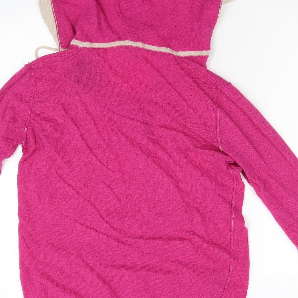 NEXT Womens Pink  Knit Pullover Hoodie Size 12  - 100% Lambswool