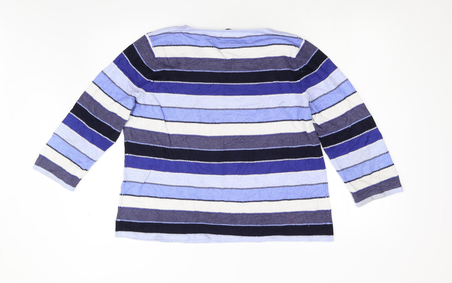 CC Womens Blue Striped Knit Pullover Jumper Size XL