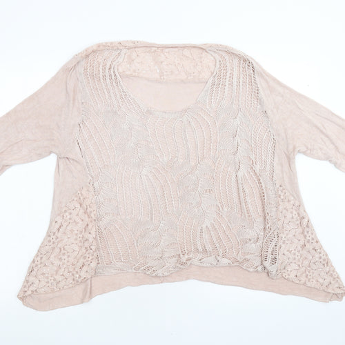 Preworn Womens Pink  Knit Pullover Jumper Size L