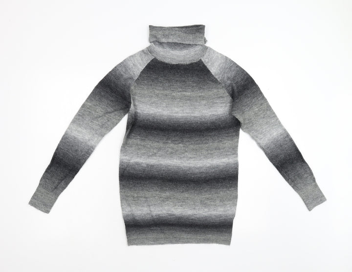 Evie Girls Grey  Knit Pullover Jumper Size 12 Years