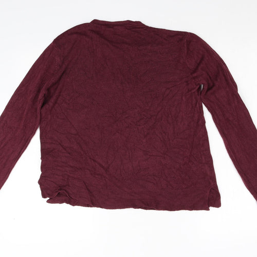 M&S Womens Red  Knit Pullover Jumper Size 14