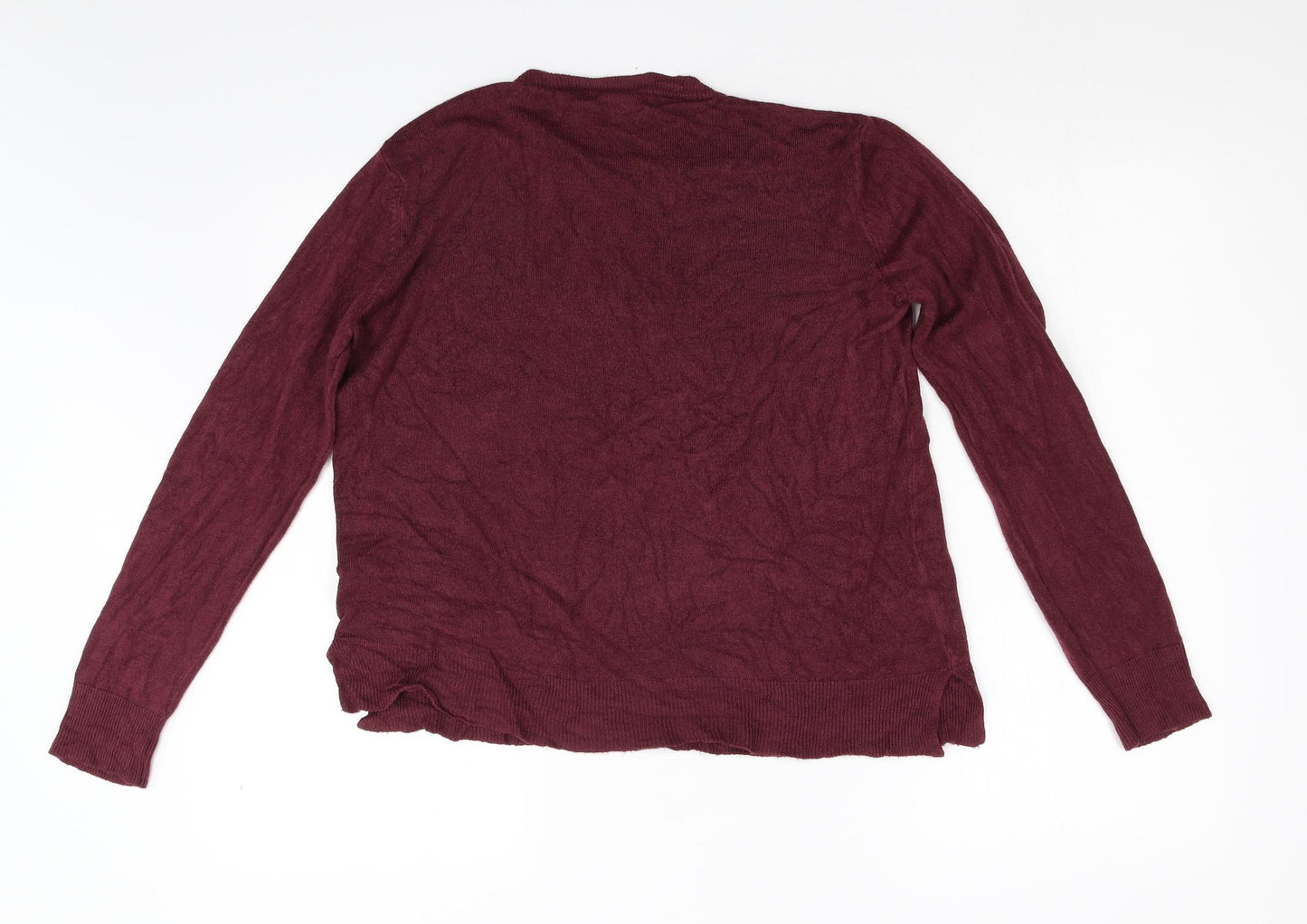 M&S Womens Red  Knit Pullover Jumper Size 14