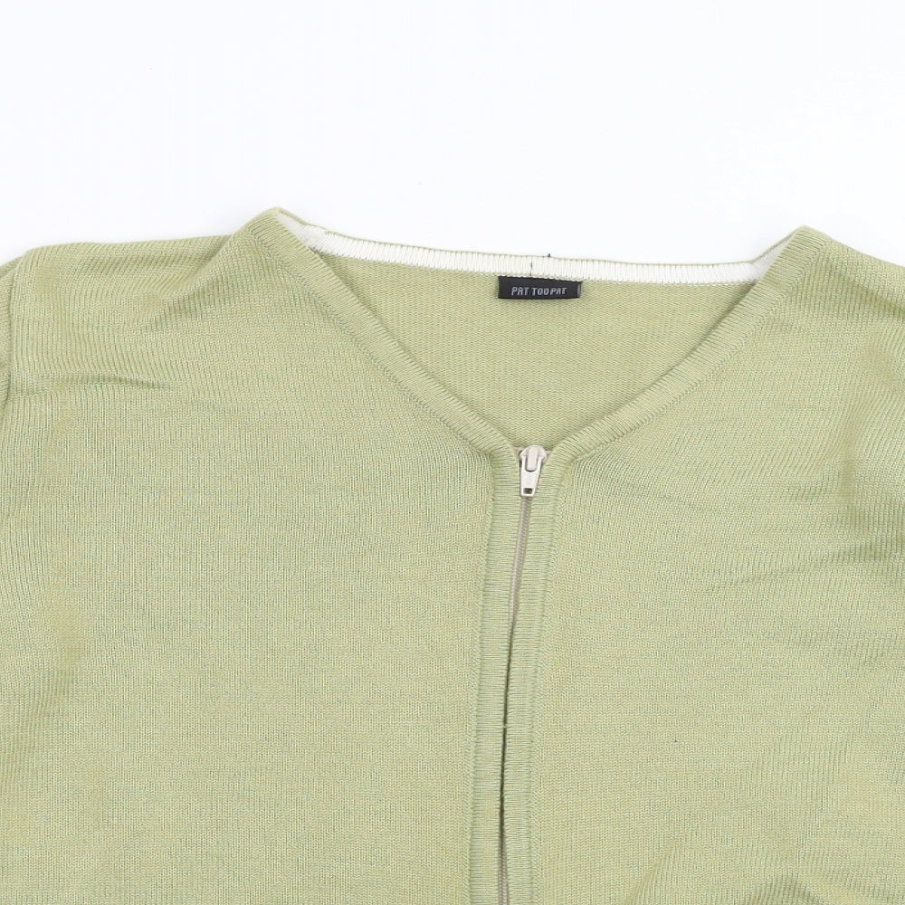 Pat Too Pat Womens Green   Full Zip Jumper Size L