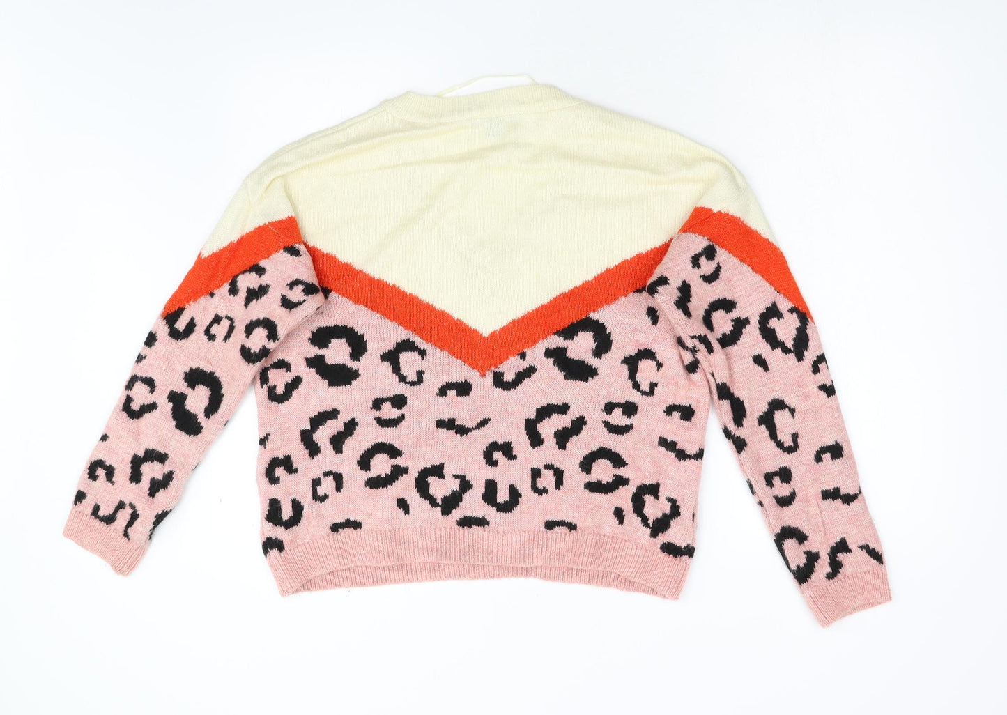 Primark Womens Pink Animal Print Knit Pullover Jumper Size S