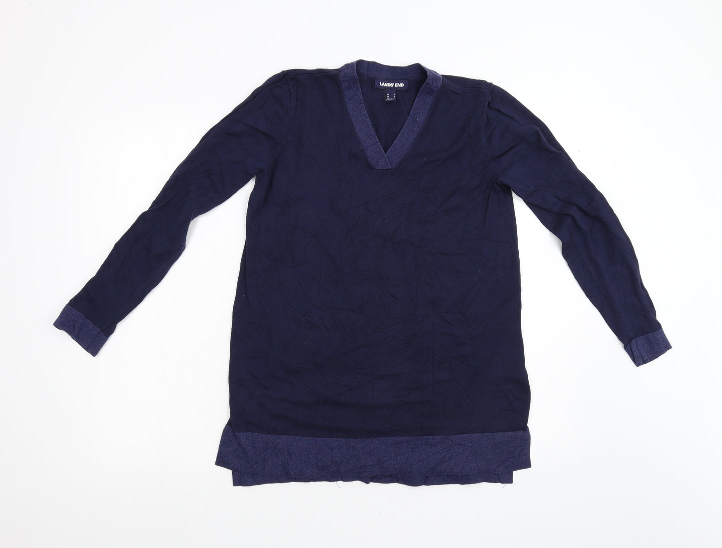 Lands End Womens Blue  Knit Pullover Jumper Size S