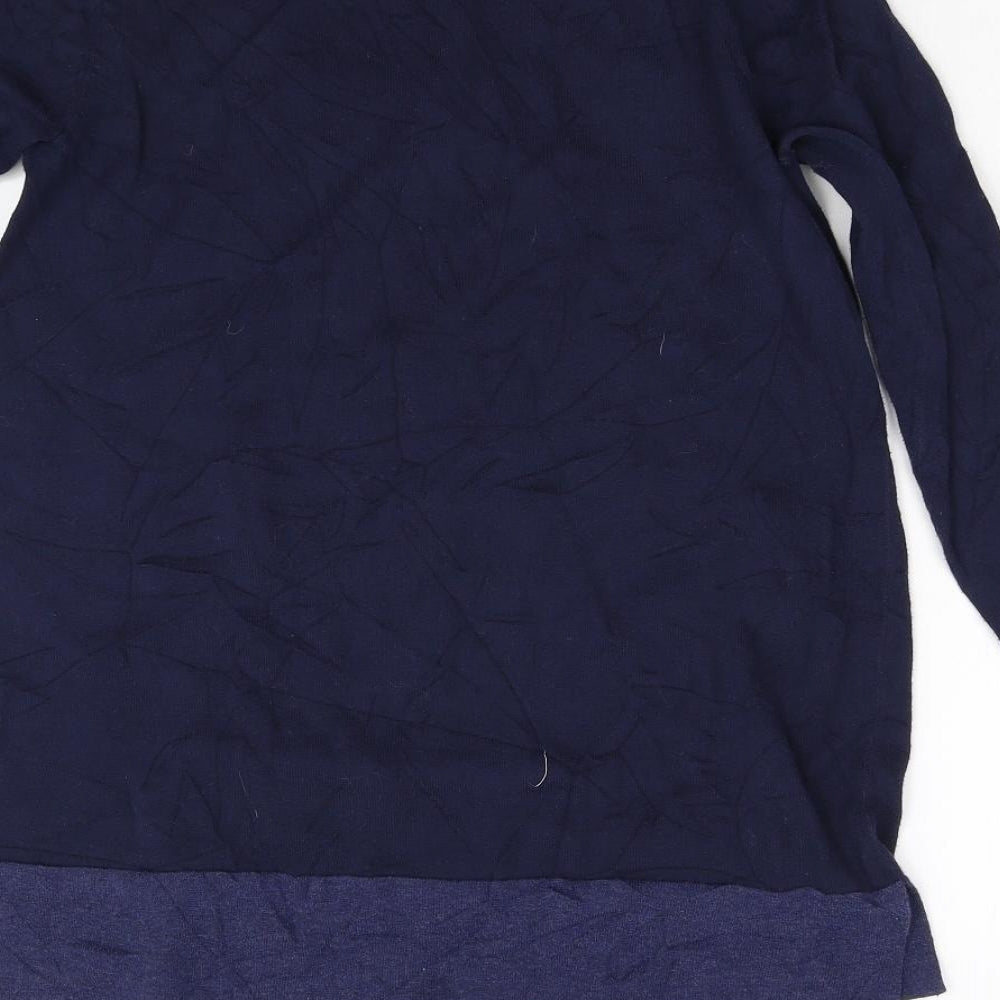 Lands End Womens Blue  Knit Pullover Jumper Size S