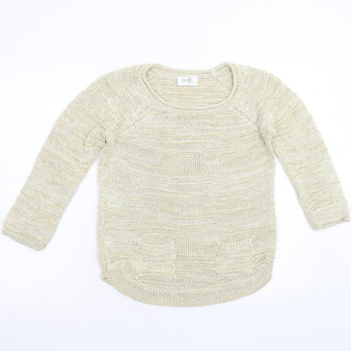 Wallis Womens Gold  Knit Pullover Jumper Size S