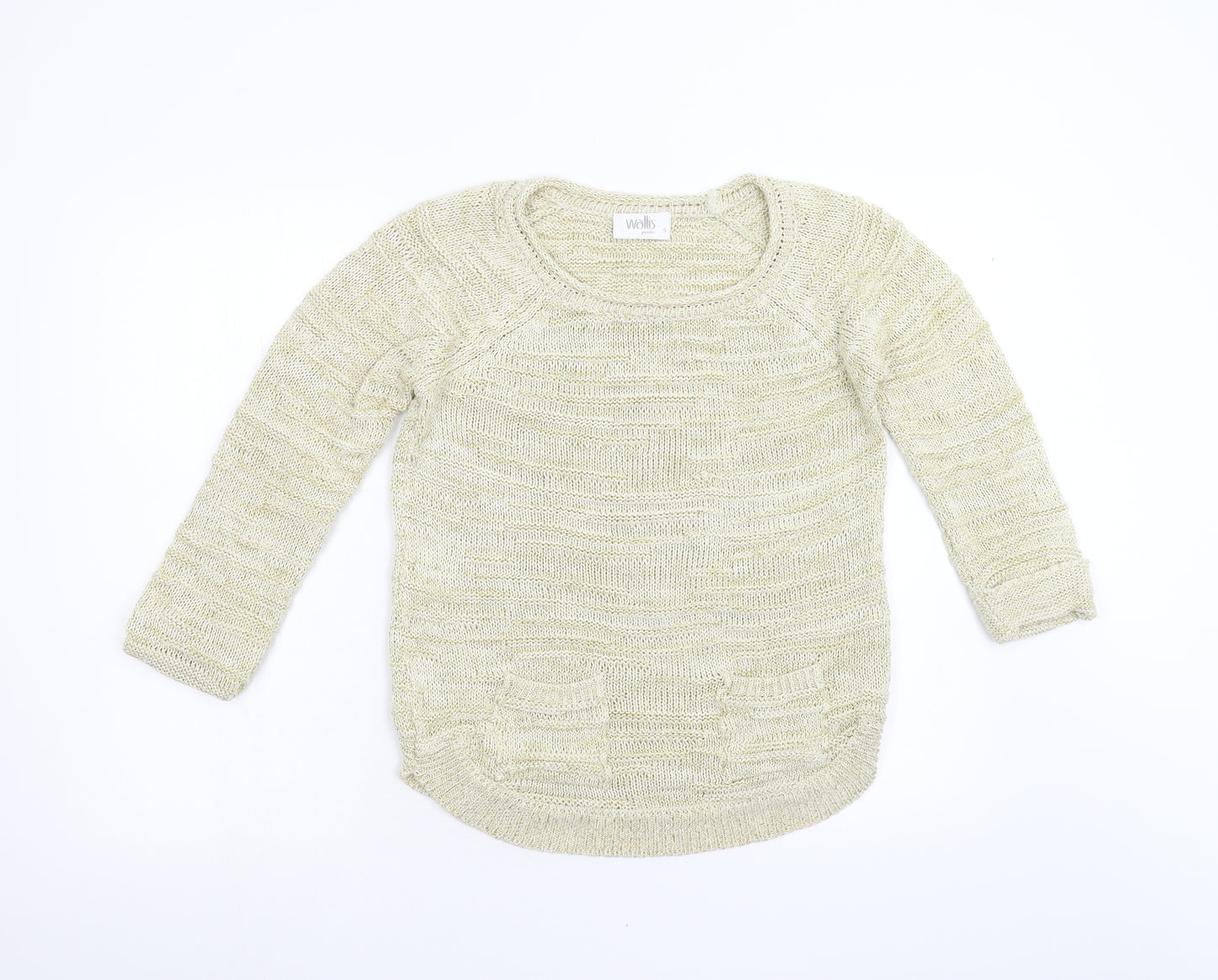 Wallis Womens Gold  Knit Pullover Jumper Size S