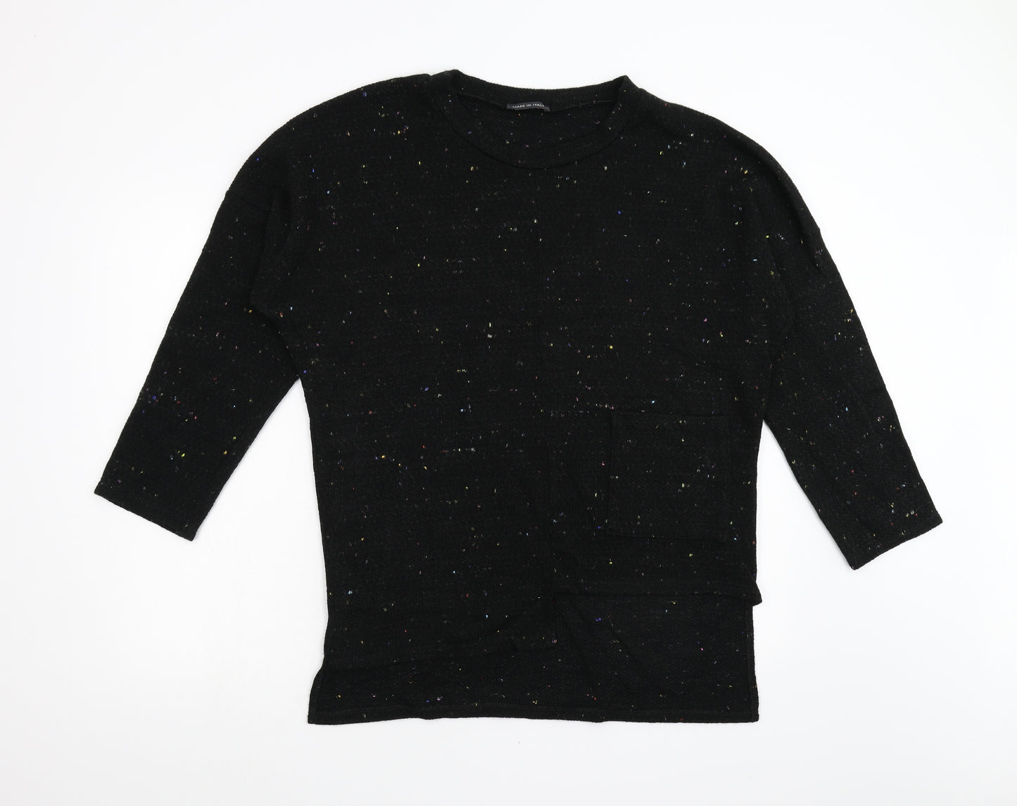 Made in Italy Womens Black  Knit Pullover Jumper Size L
