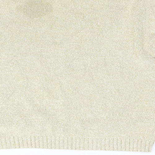 Lands End Womens Yellow  Knit Pullover Jumper Size S