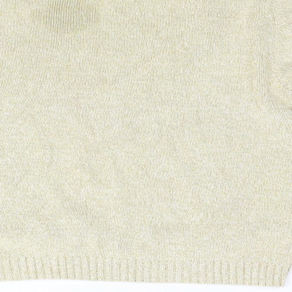 Lands End Womens Yellow  Knit Pullover Jumper Size S