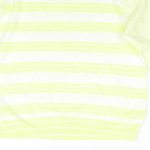 M&S Womens Yellow Striped Knit Pullover Jumper Size 8