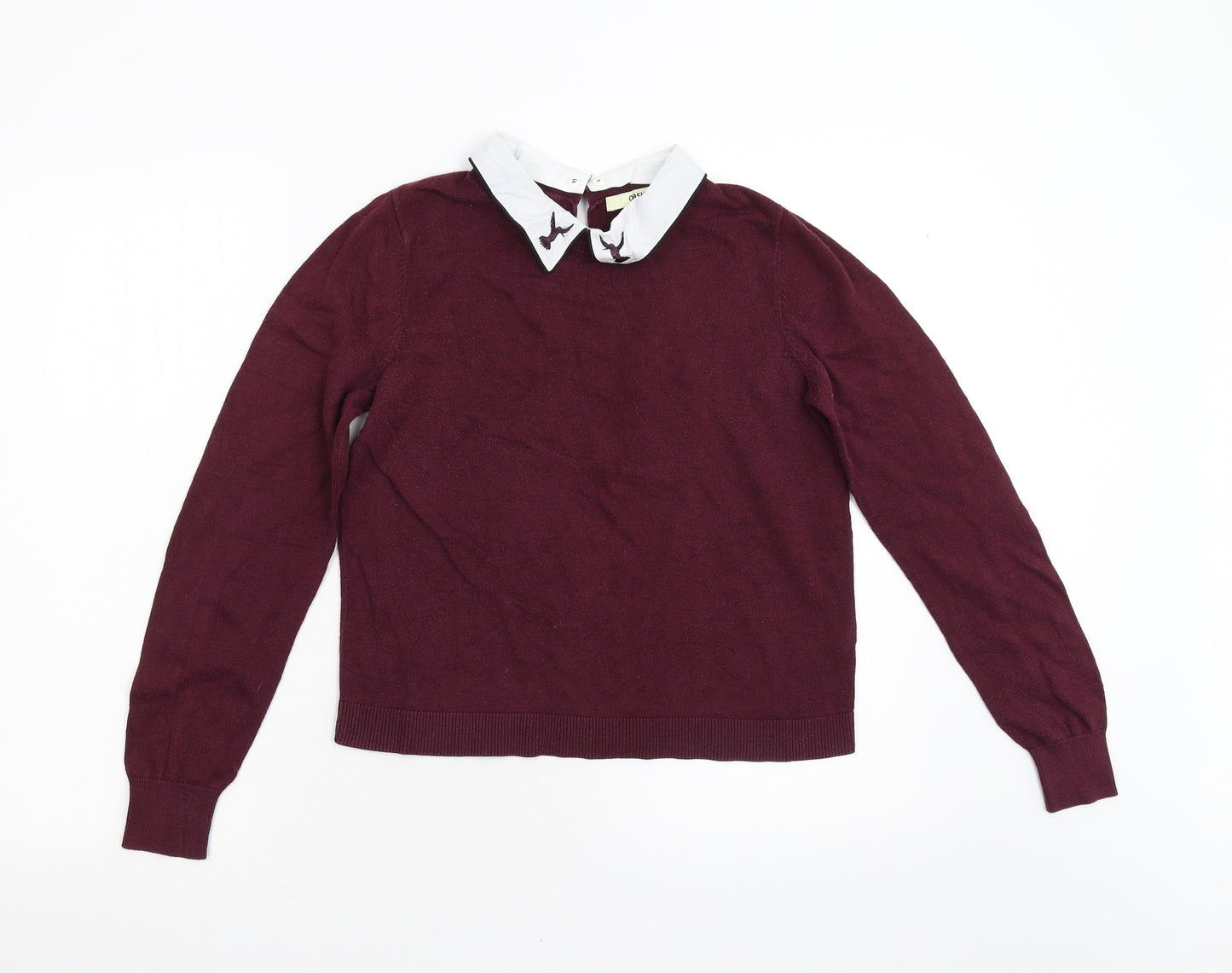 Oasis Womens Red  Knit Pullover Jumper Size M