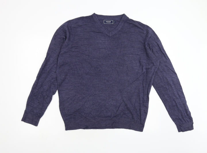 Maine Mens Blue  Knit Pullover Jumper Size M