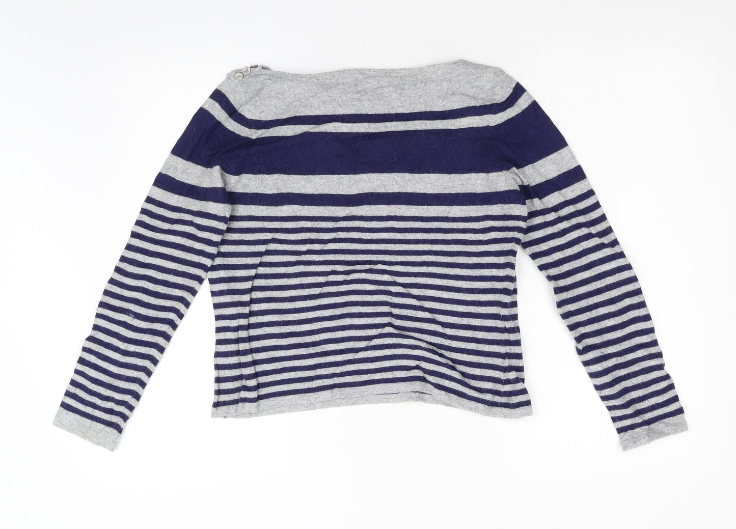 Minuet Petite Womens Multicoloured Striped Knit Pullover Jumper Size M