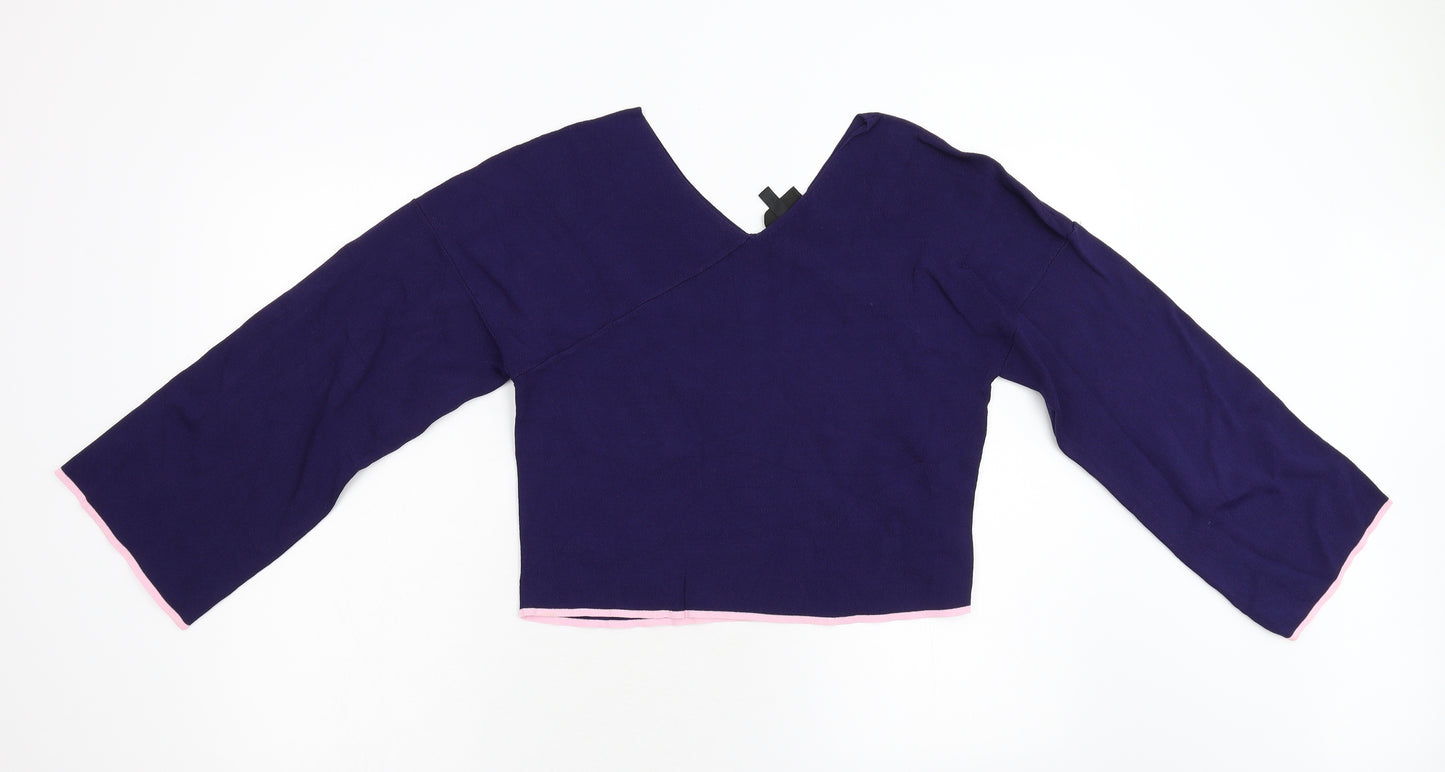 Topshop Womens Blue  Knit Pullover Jumper Size 12