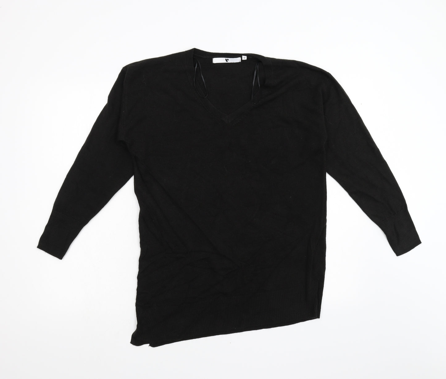 Very Womens Black  Knit Pullover Jumper Size 12