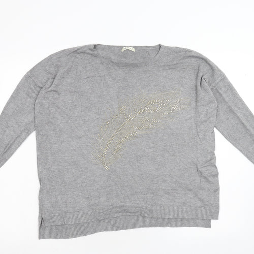 Belcci Womens Grey  Knit Pullover Jumper Size L