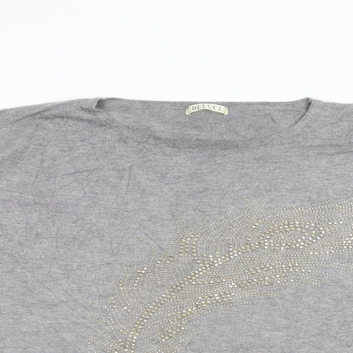 Belcci Womens Grey  Knit Pullover Jumper Size L