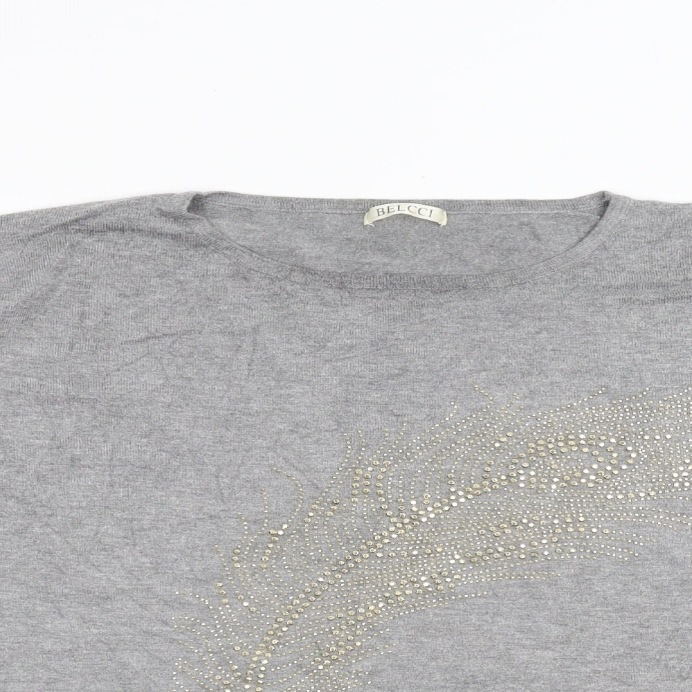 Belcci Womens Grey  Knit Pullover Jumper Size L