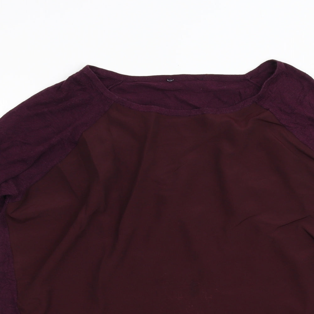 Warehouse Womens Purple  Knit Pullover Jumper Size 16