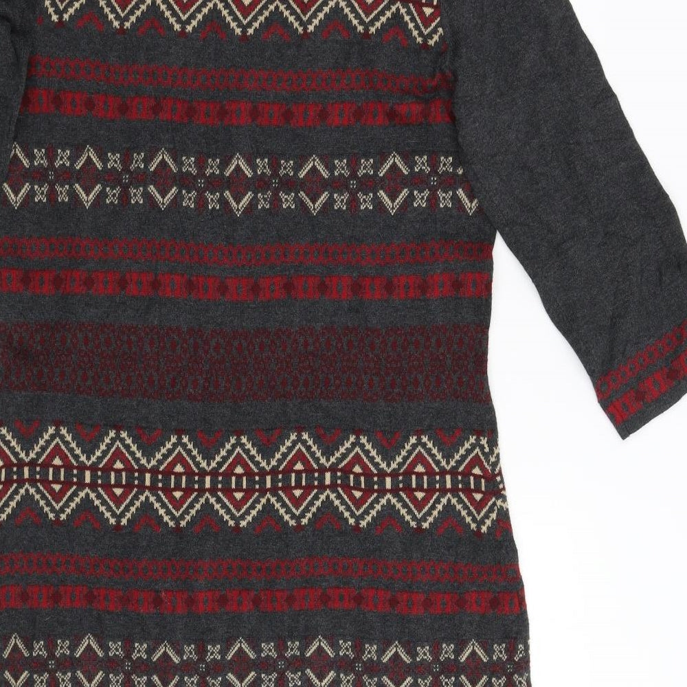 Monsoon Womens Grey Geometric  Jumper Dress  Size 12