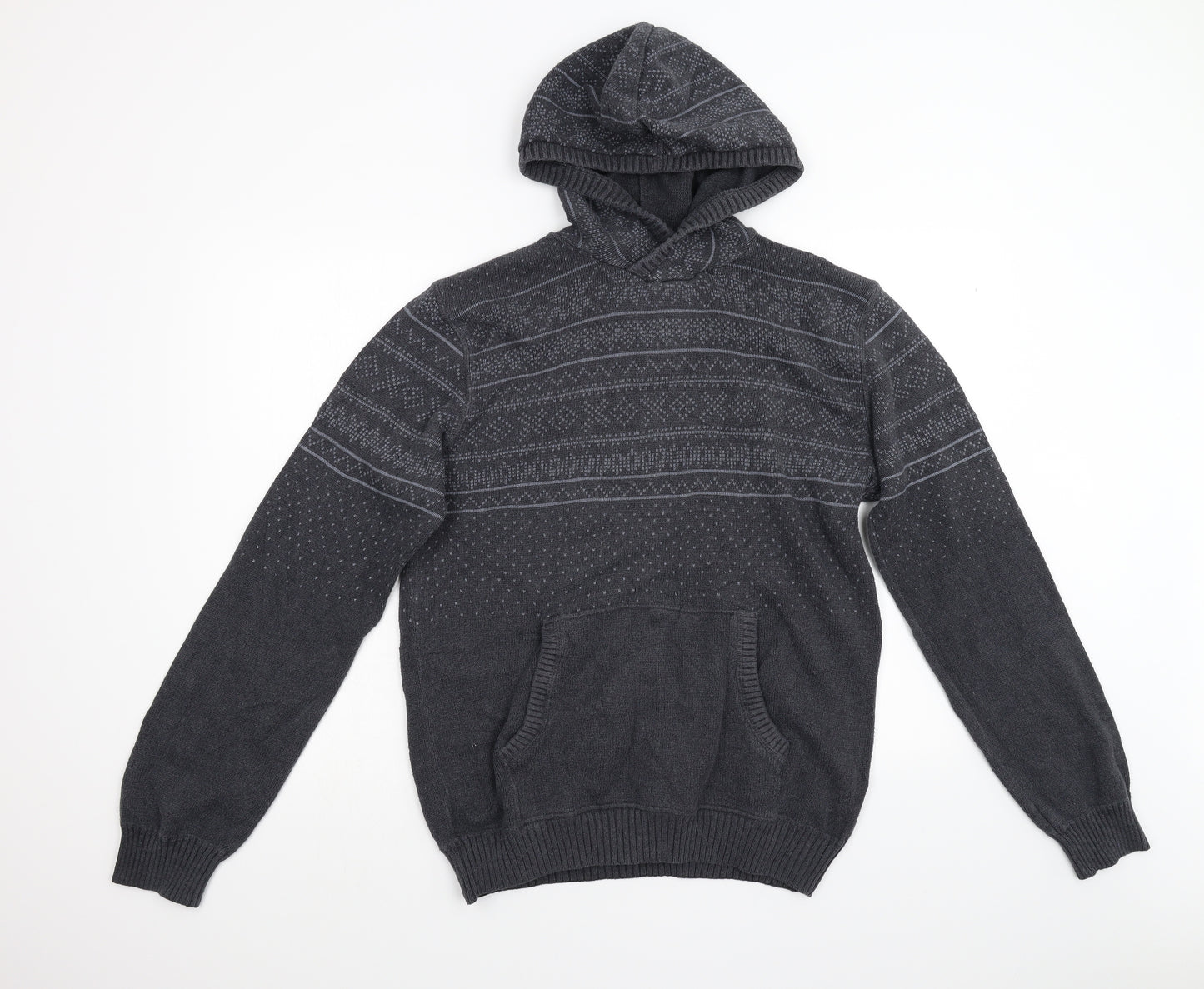 NEXT Mens Grey  Knit Pullover Hoodie Size M
