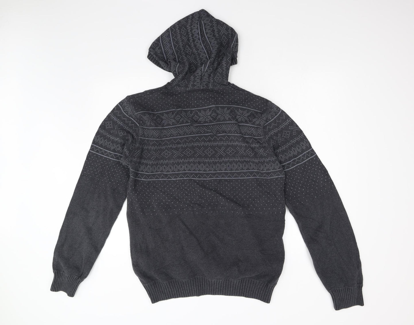 NEXT Mens Grey  Knit Pullover Hoodie Size M