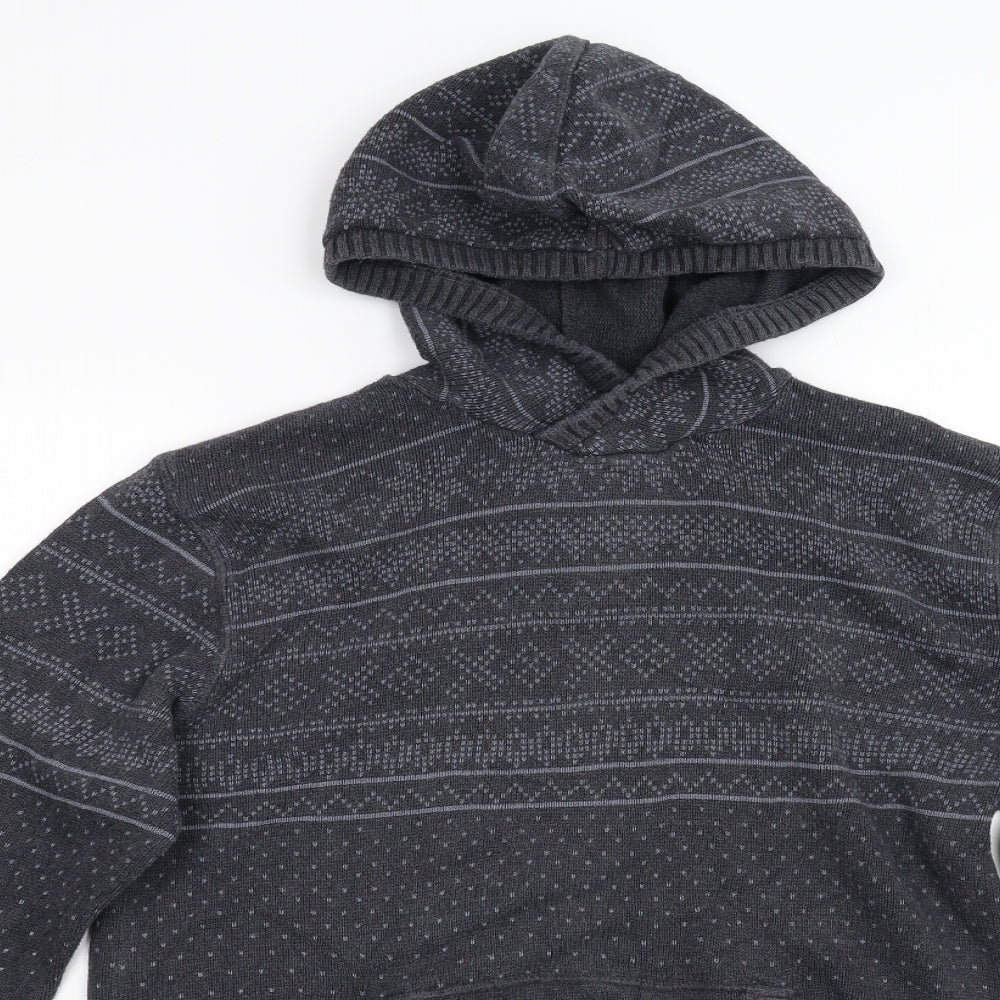 NEXT Mens Grey  Knit Pullover Hoodie Size M