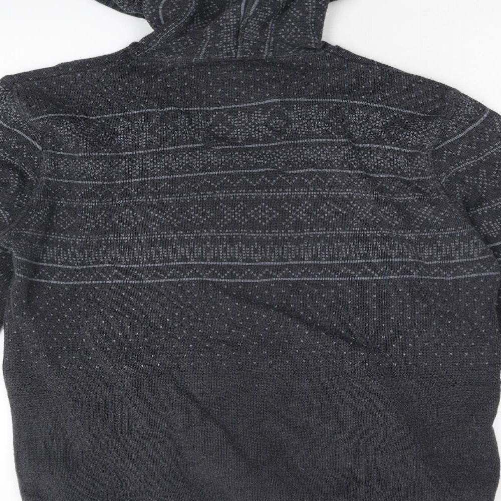 NEXT Mens Grey  Knit Pullover Hoodie Size M