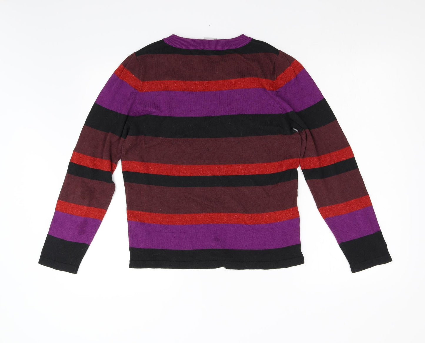 ICHI Womens Multicoloured Striped Knit Pullover Jumper Size M
