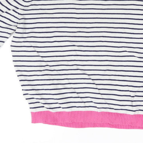 Preworn Girls Multicoloured Striped Knit Pullover Jumper Size 11 Years