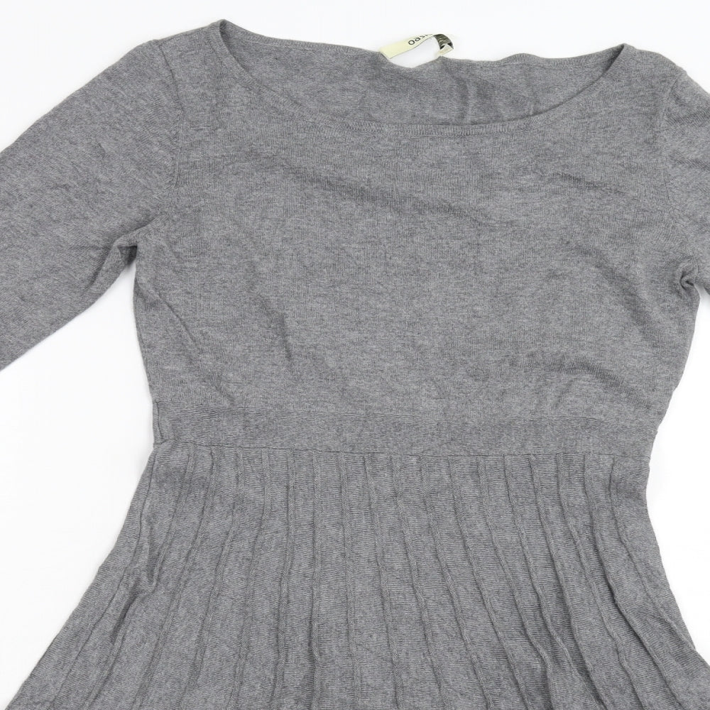 Oasis Womens Grey  Knit Fit & Flare  Size M