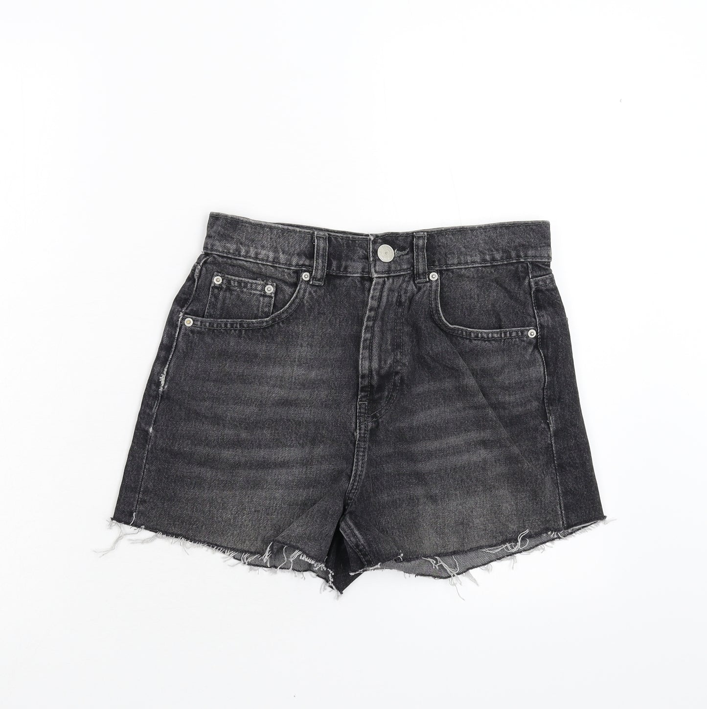 Primark Womens Black  Denim Hot Pants Shorts Size 8