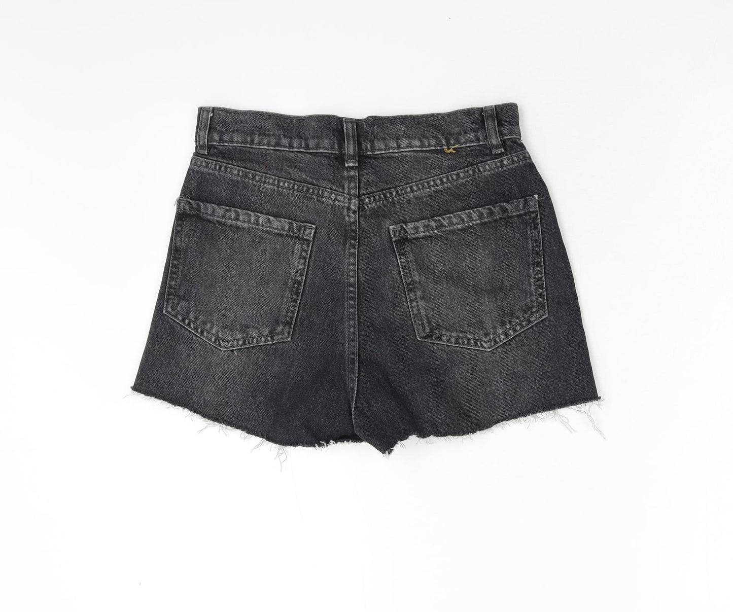 Primark Womens Black  Denim Hot Pants Shorts Size 8