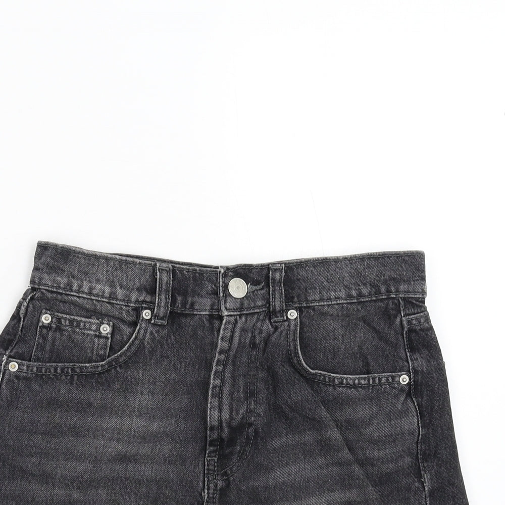 Primark Womens Black  Denim Hot Pants Shorts Size 8