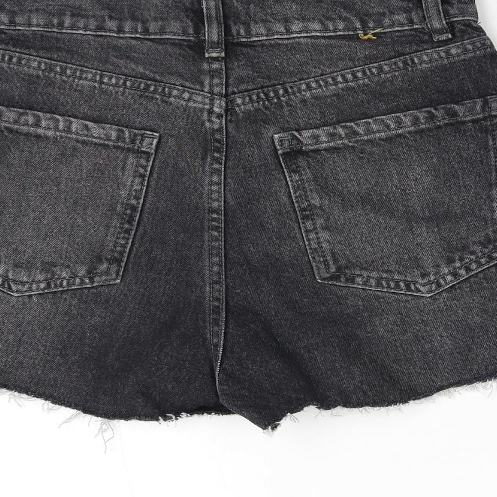 Primark Womens Black  Denim Hot Pants Shorts Size 8