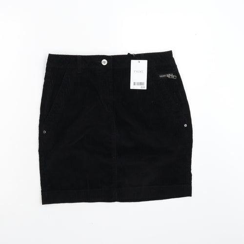 NEXT Womens Black  Corduroy Straight & Pencil Skirt Size 10