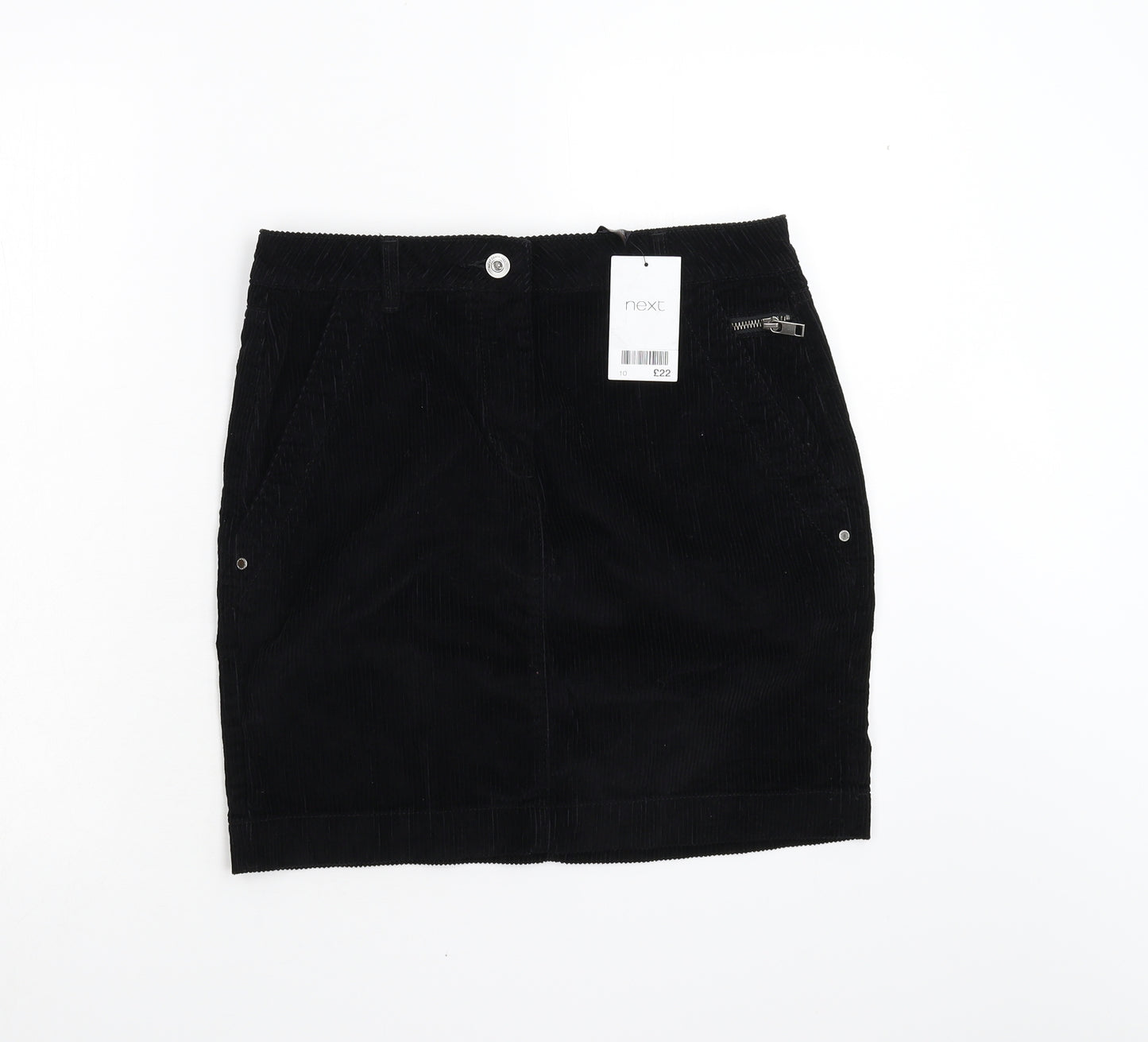 NEXT Womens Black  Corduroy Straight & Pencil Skirt Size 10