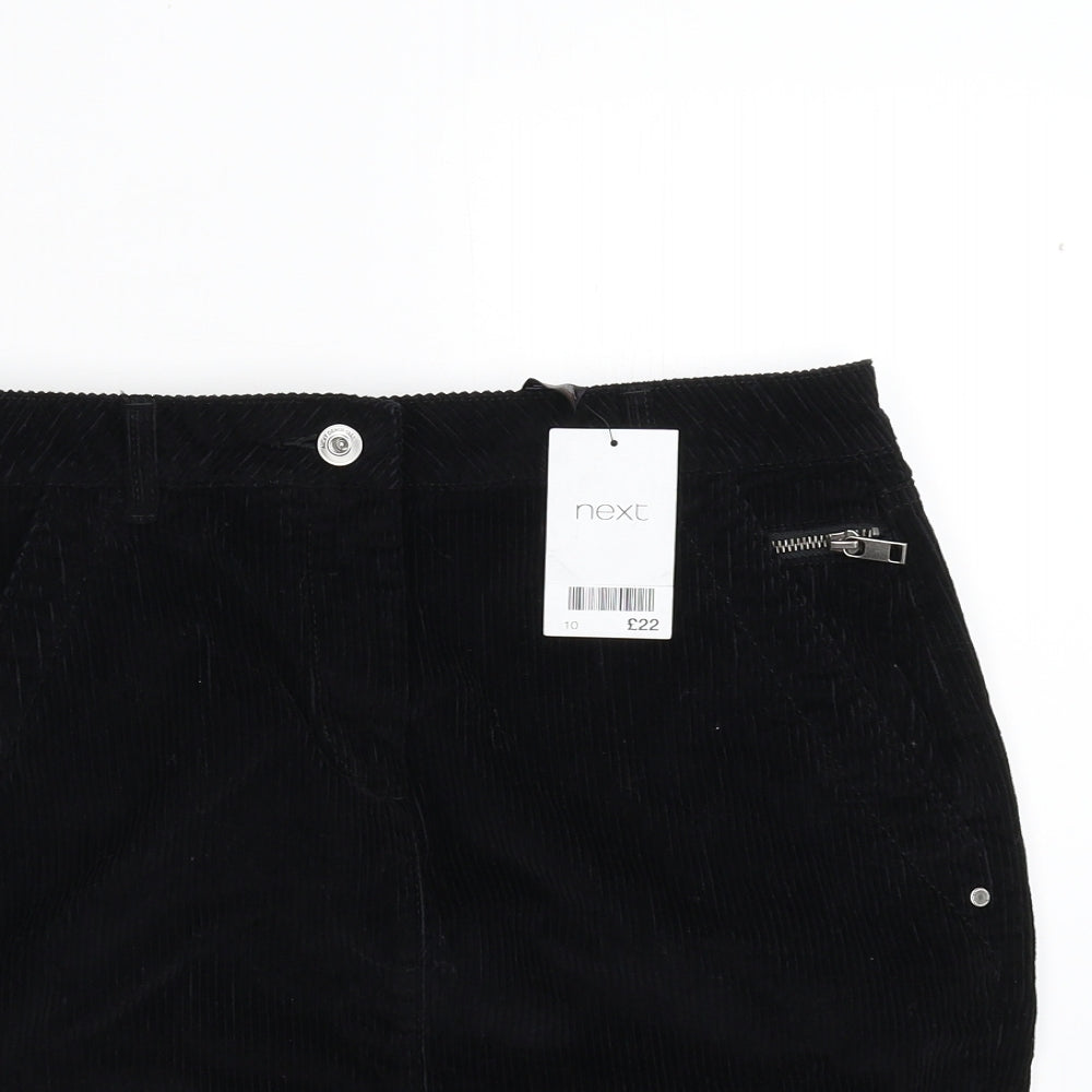 NEXT Womens Black  Corduroy Straight & Pencil Skirt Size 10