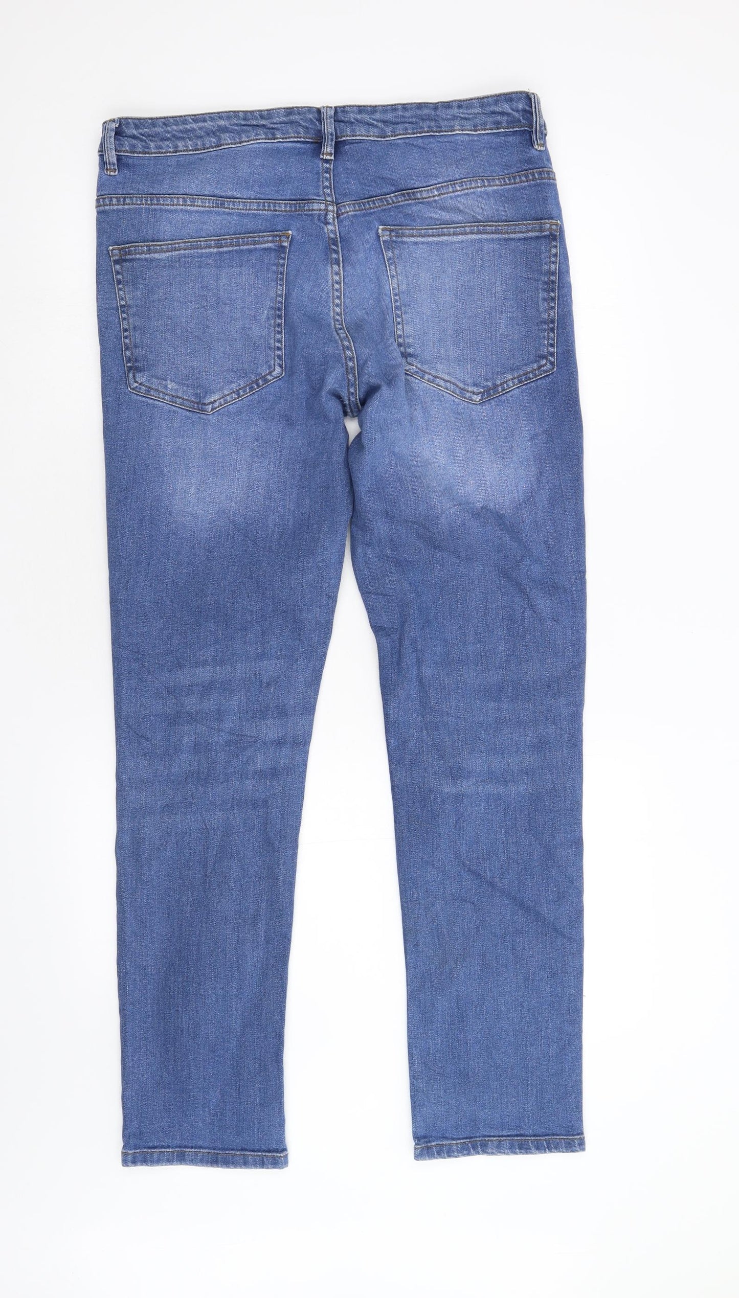 George Mens Blue  Denim Straight Jeans Size 34 L32 in