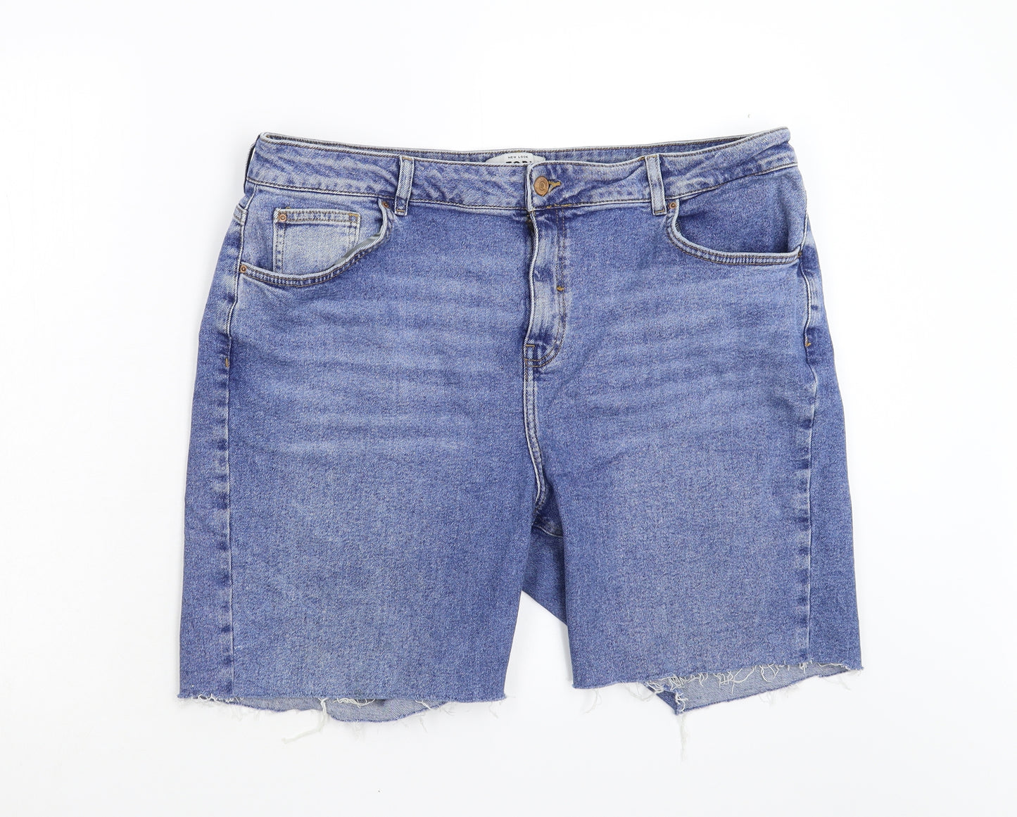 New Look Womens Blue  Denim Mom Shorts Size 18