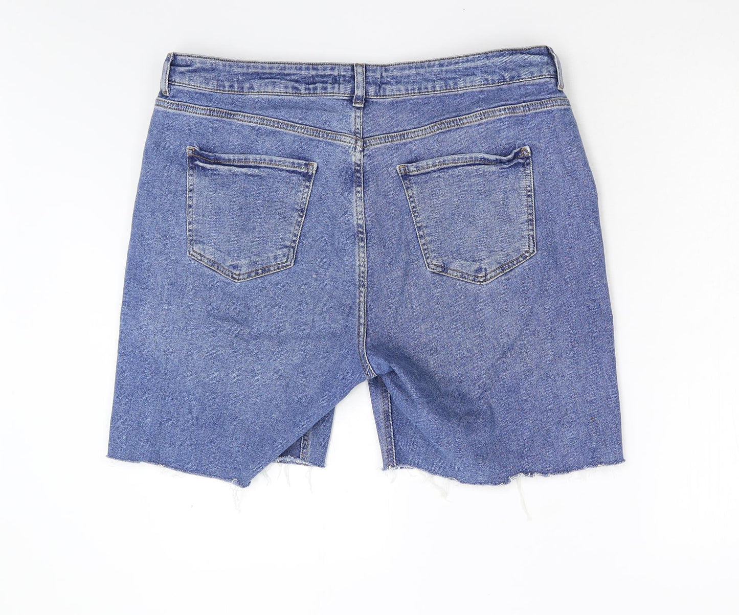 New Look Womens Blue  Denim Mom Shorts Size 18