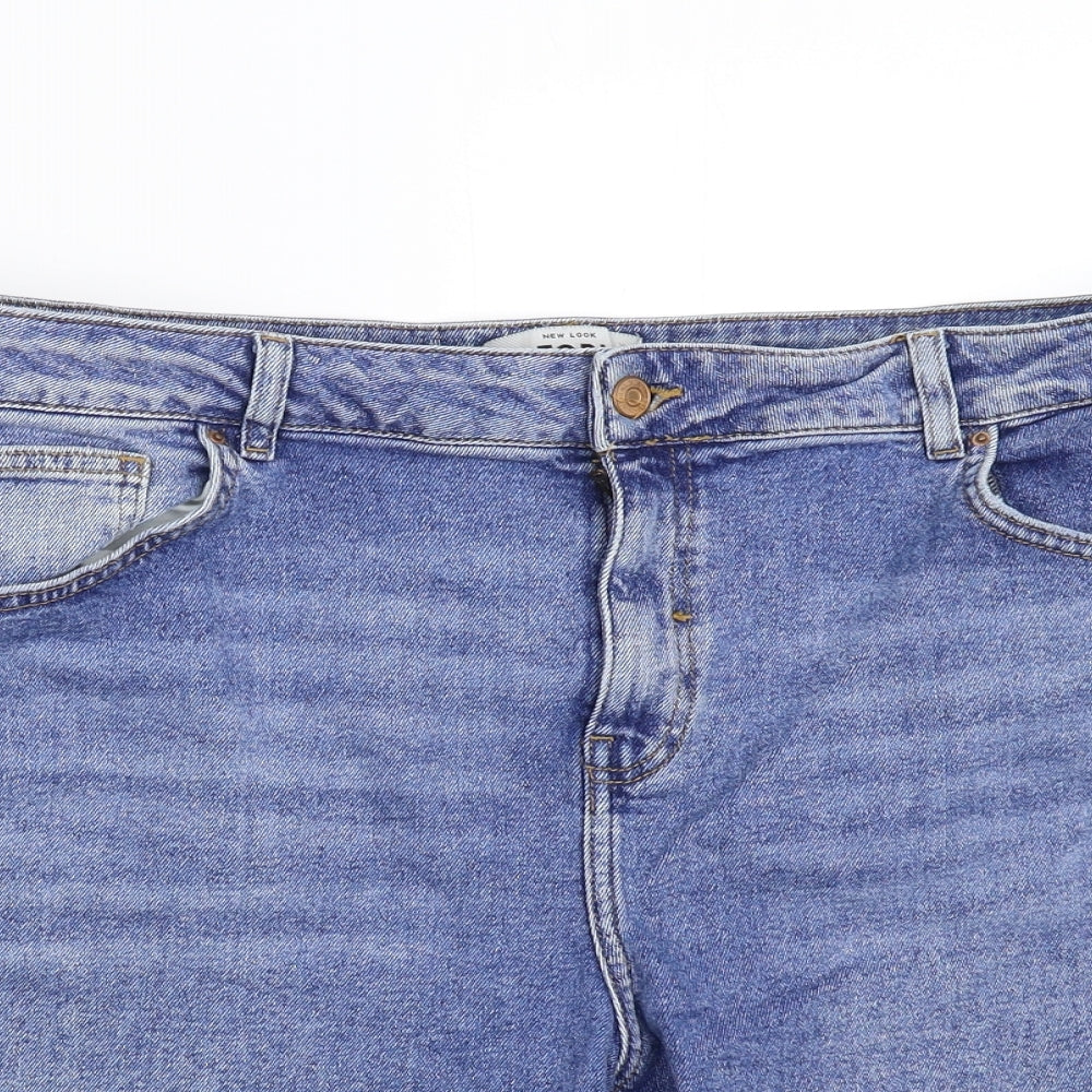 New Look Womens Blue  Denim Mom Shorts Size 18