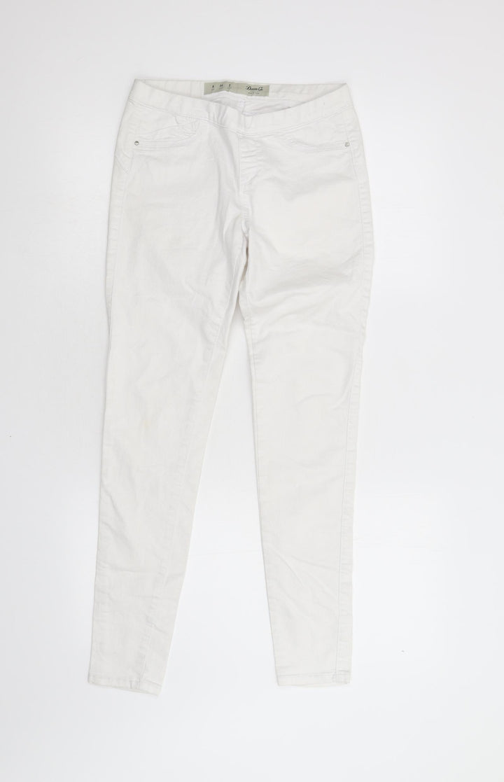 Primark Womens White Denim Skinny Jeans Size 6 L28 in
