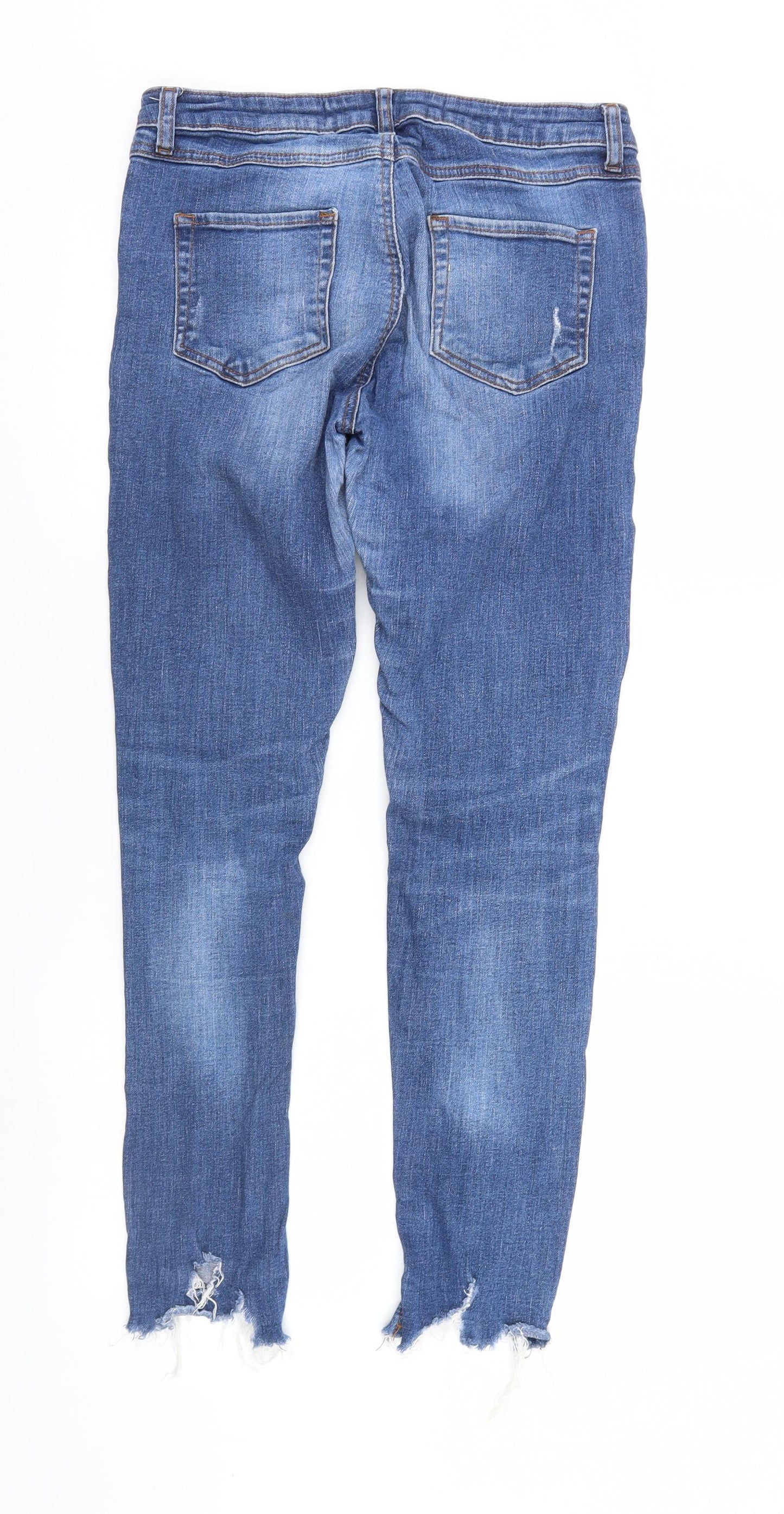 Denim & Co. Womens Blue  Denim Straight Jeans Size 12 L27 in