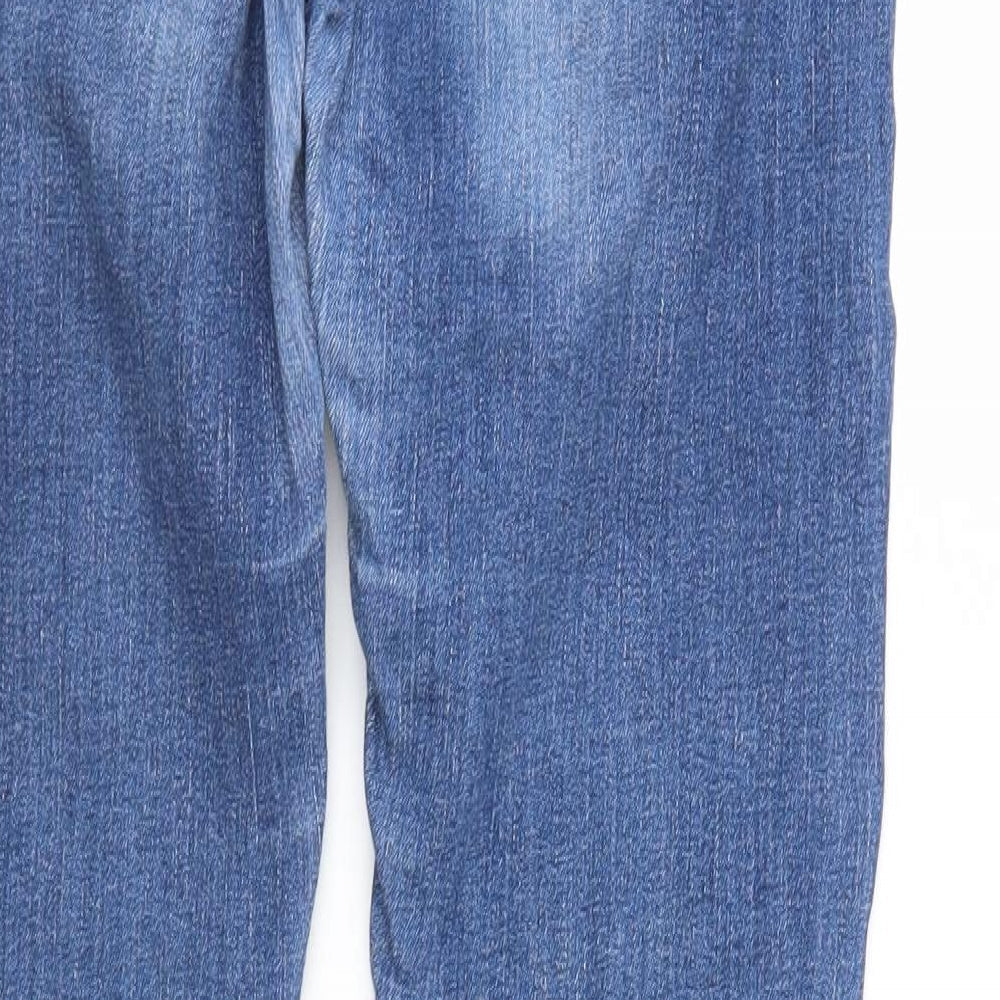 Denim & Co. Womens Blue  Denim Straight Jeans Size 12 L27 in