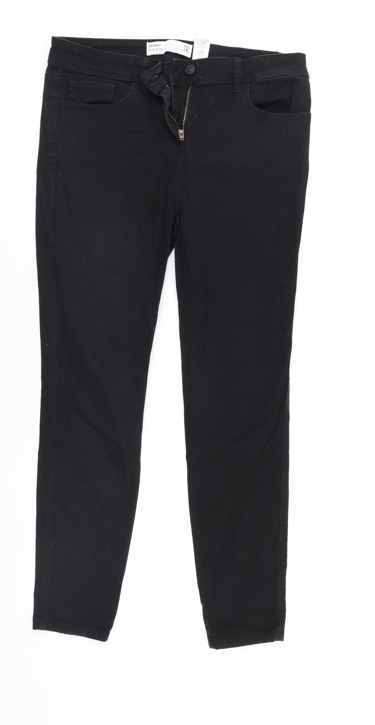 NEXT Womens Black  Denim Skinny Jeans Size 12 L29 in