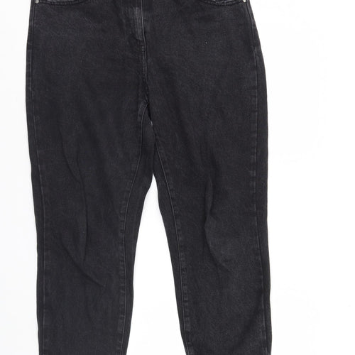 NEXT Womens Black  Denim Straight Jeans Size 14 L30 in